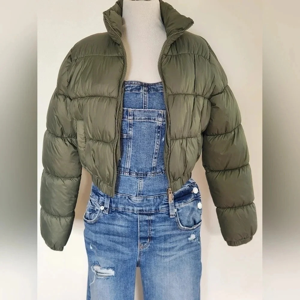 NWT || COALITION LA || army green puffer jacket